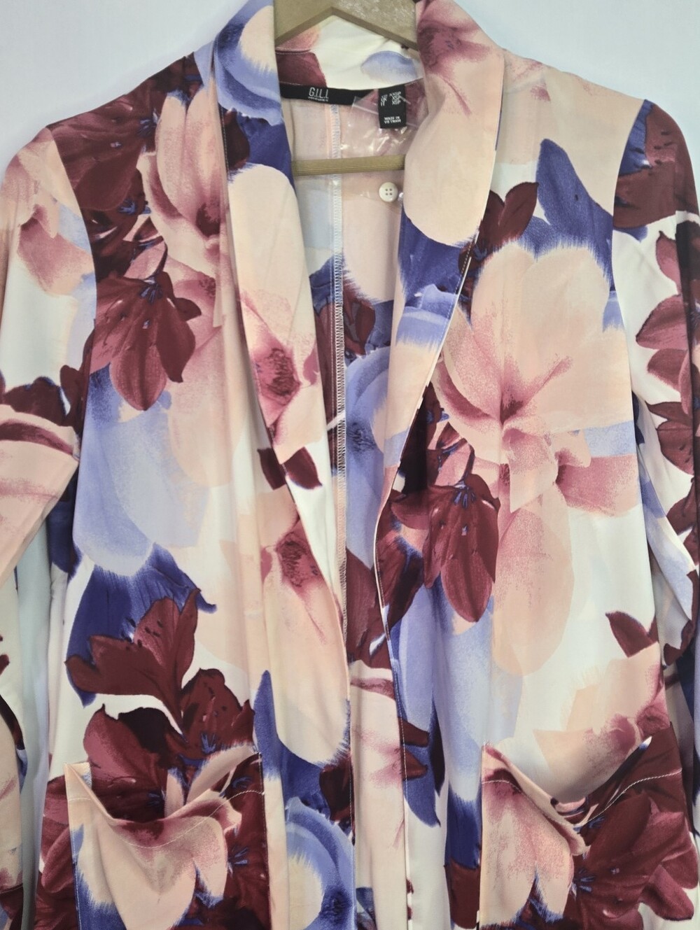 G.I.L.I. Size XXS (Fits XS) Petite open front feminine floral kimono/duster NWT - Picture 4 of 14